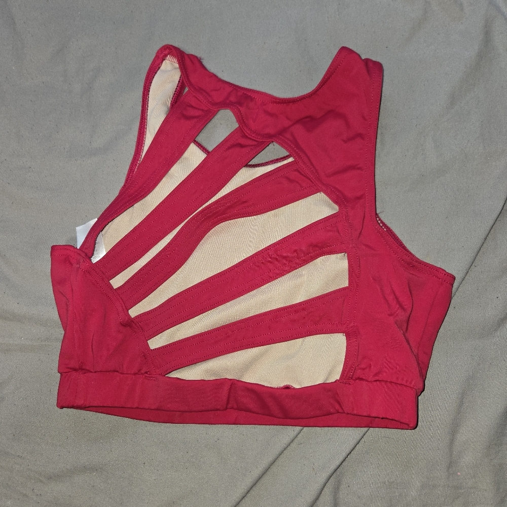 Red Cutout Crop Top | Dancewear Solutions
